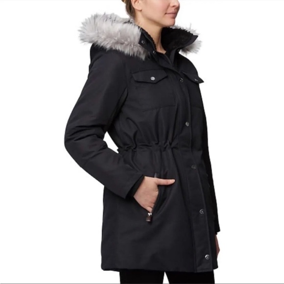 NWT Nordstrom’s RAINFOREST Oxford Nylon Fur Trim Lined Thermoluxe Anorak Coat M - Picture 2 of 15